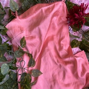 Light pink satin mini dress